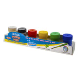 6 COLOR WASHABLE POSTER PAINT W/BRUSH .75 OZ