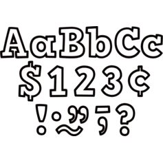 BLACK & WHITE BOLD BLOCK 4" LETTERS COMBO PACK