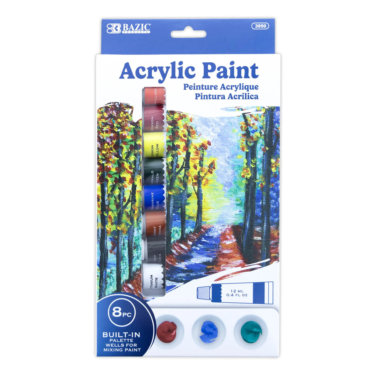 0.4 FL OZ (12 mL) 8 Colors Acrylic Paint - JA Riollano
