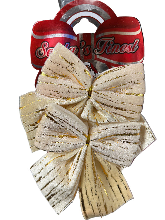 BOW METALLIC PRINT 12x14CM 2PC LT G