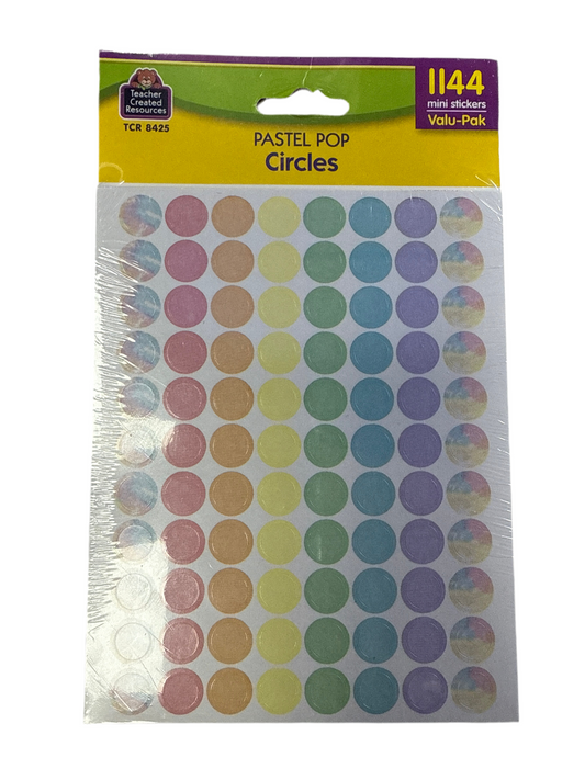 PASTEL POP CIRCLES MINI STICKERS VALU-PAK