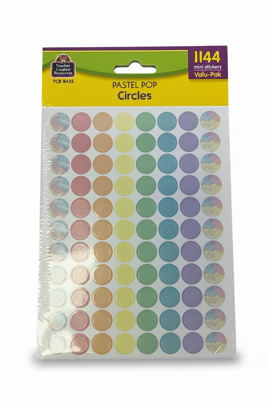 PASTEL POP CIRCLES MINI STICKERS VALU-PAK