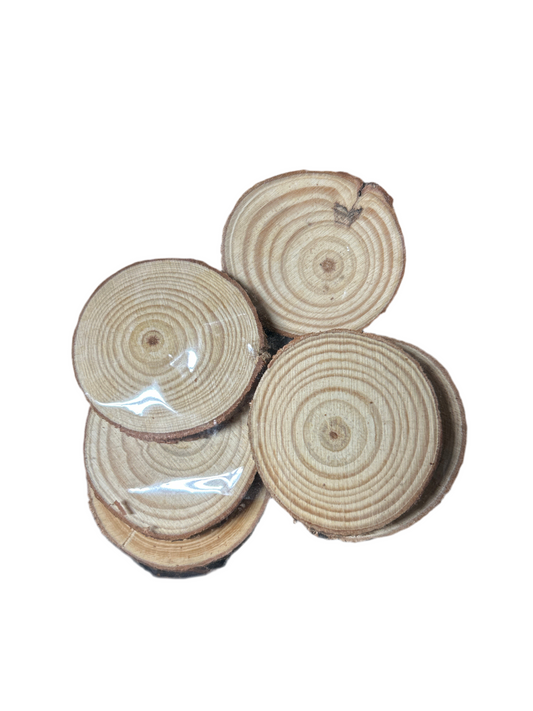 ROUND WOOD TREE SLABS 1.90~2.25 IN 7PCS