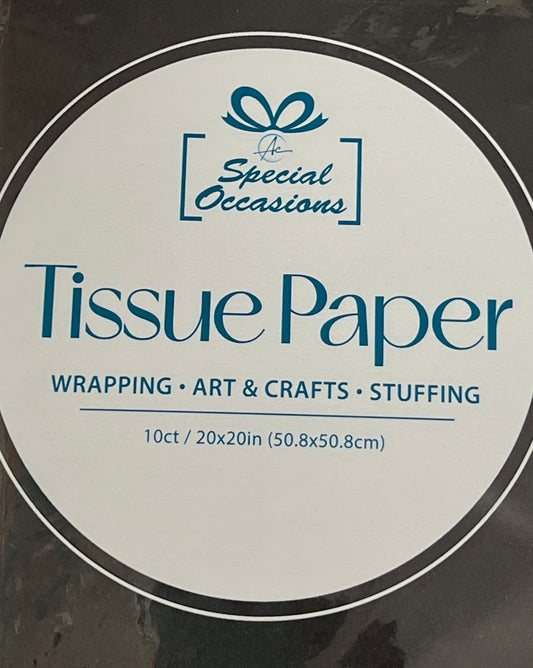 BLACK TISSUE PAPER 10 SHEETS 19.69X19.69IN