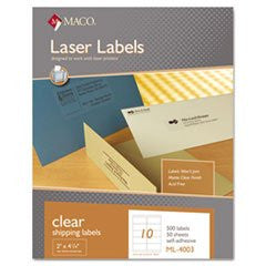 LABELS SHIPPING 2" X 4" CLEAR 500 PC