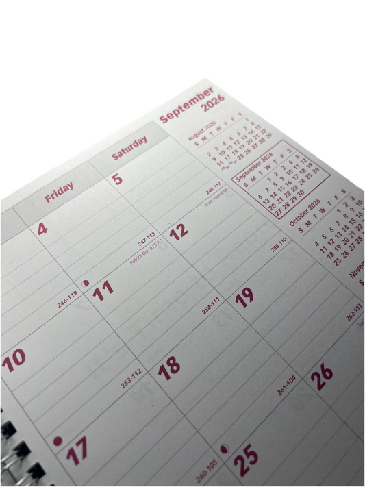 MONTLY PLANNER MEDIUM BLACK