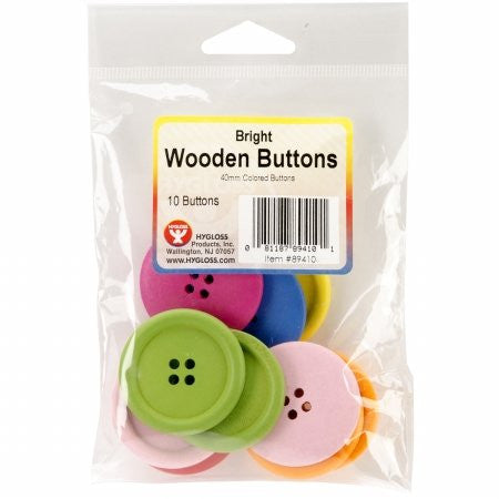 WOODEN BUTTONS LARGE ASST 10PC