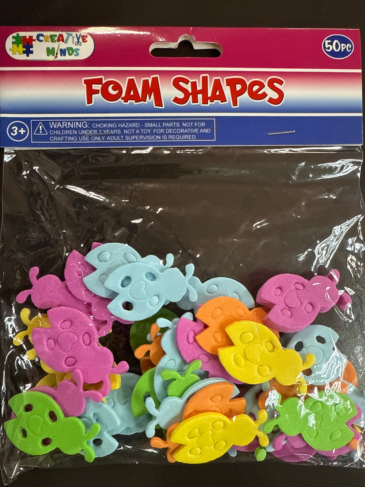 FOAM CRAFT BEETLES 50PC