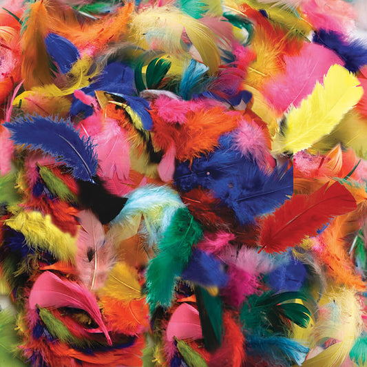 Creativity Street Turkey Plumage Feathers Assorted Bright Hues Asst. Size 14 Grams