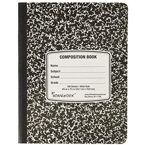 BLACK MARBLE PREMIUM QUALITY COMPOSITION BOOK