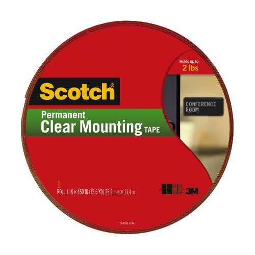 SCOTCH MOUNTING CLEAR 1" X 450