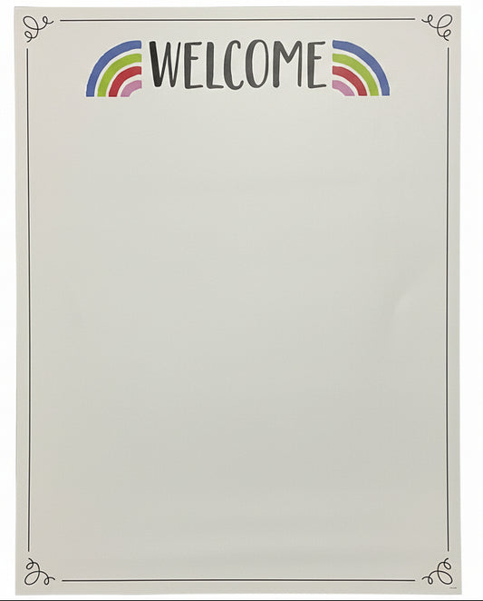 Rainbow Doodles Welcome Chart Blank 17 x 22
