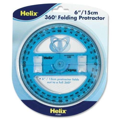 Helix 360 Degree Folding Protractor 6"