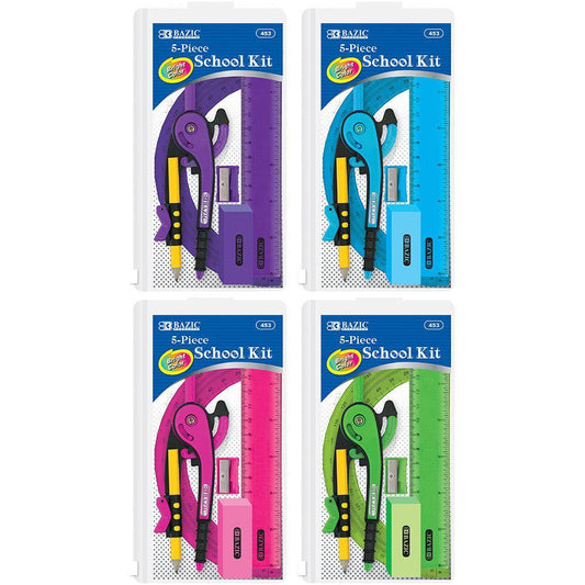 SCHOOL KIT W/ ZIPPER POUCH 5 PC