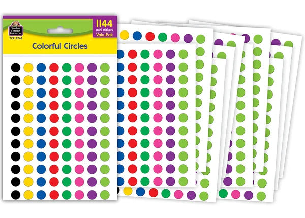 COLORFUL CIRCLES MINI STICKERS-VALUE PACK 1144PCS