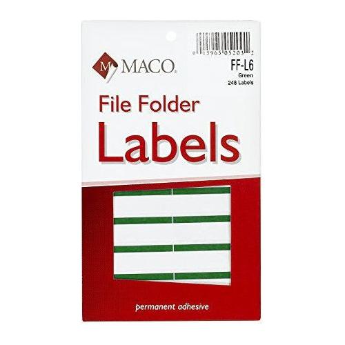 FILE FOLDER LABELS GREEN 9/16" X 3-7/16" 248 PC
