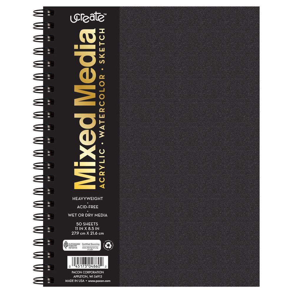 POLY COVER SKETCH/PAINT BOOK 11" X 8.5" 50 SHEETS