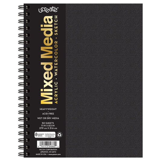 POLY COVER SKETCH/PAINT BOOK 11" X 8.5" 50 SHEETS
