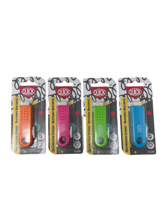 ERASER RETRACTABLE 4 ASST COLORS