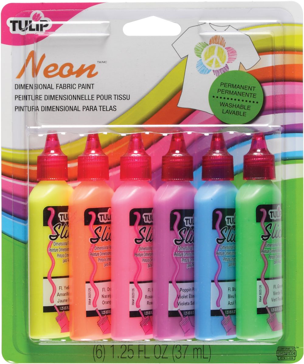 NEON Tulip Dimensional Fabric Paints | 1.25oz | 6Pkg