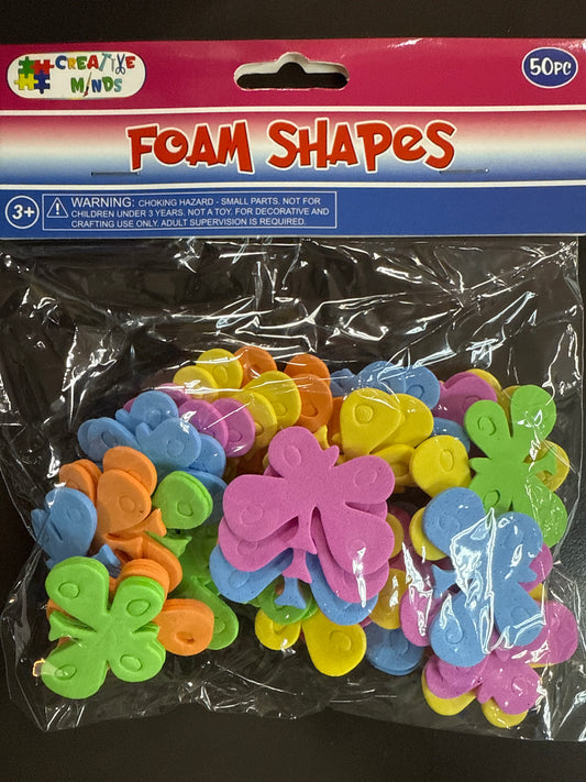 FOAM CRAFT BUTTERFLIES 50PC
