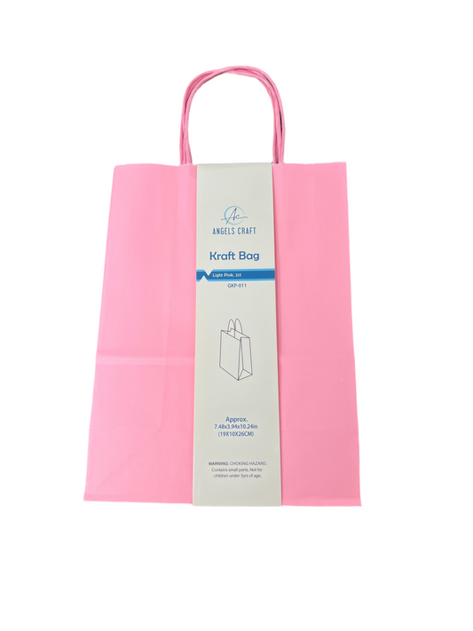 KRAFT BAG-LIGHT PINK 2CT 7.48X3.94X10.24IN