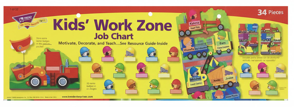 Kids" Work Zone Job Chart Bulletin Board Set
