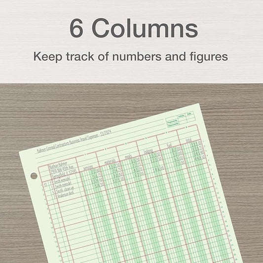 Columnar Analysis Pad, 6 Column Ledger, 8.5" x 11", 100 Pages (Copy)