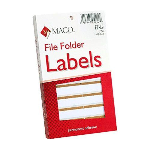 FILE FOLDER LABELS TAN 9/16" X 3-7/16" 248 PC