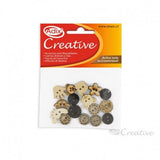 BOTON DE FIGURAS MADERA SURTIDO 16 PCS