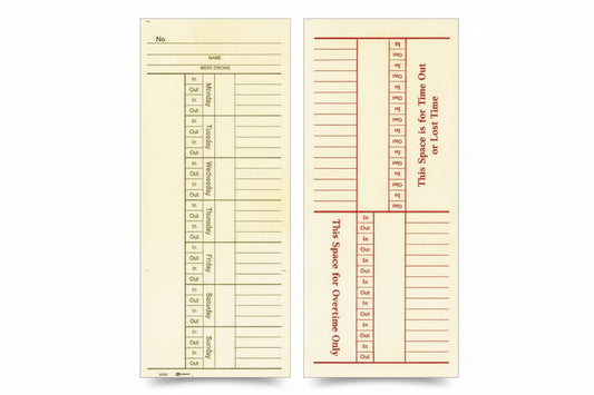 Time Card | 2 Side | Number Day
