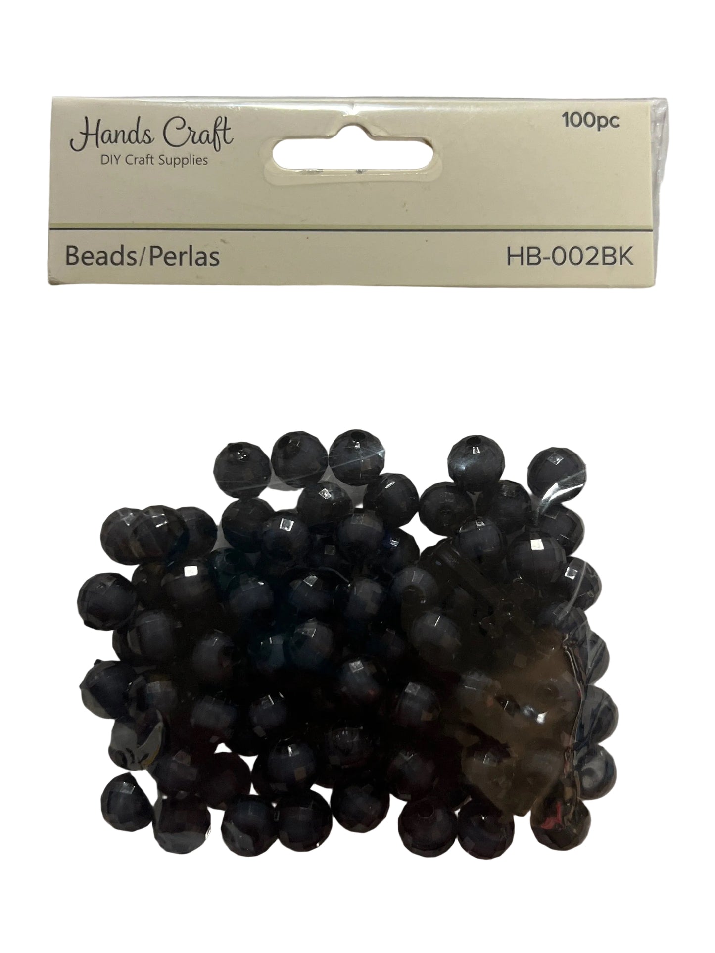 DISCO BEADS BLACK 8MM 100 PC