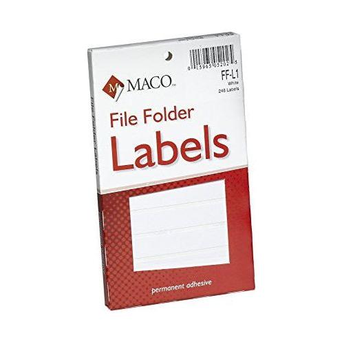 FILE FOLDER LABELS WHITE 9/16" X 3-7/16" 248 PC