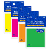 STICK ON NOTES 3" X 3" NEON COLOR 100 SHEET