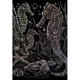 ENGRAVING ART HOLOGRAPHIC SEA HORSES 3 PC