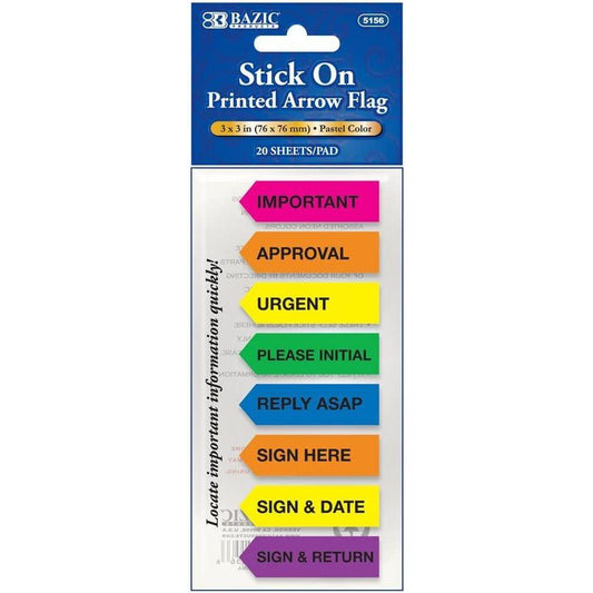 FLAGS PRINTED ARROW .5" X 1.7" PQ.8
