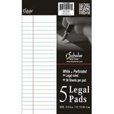 WHITE SM LEGAL PAD PQT.5