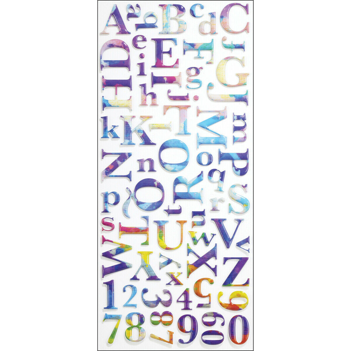 STICKER ALPHABETH LARGE WATERCOLOR 64 PCS