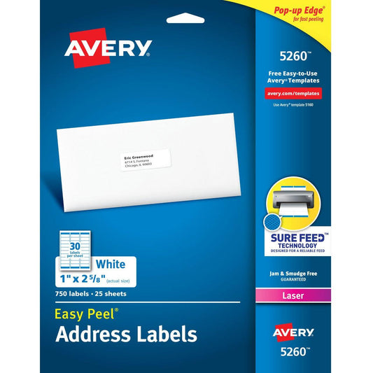 EASY PEEL ADDRESS LABELS 1" X 2-5/8" PQ.750