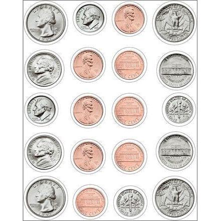 MONEY US COINS STICKER 120 STICKERS