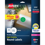 HIGH VISIBILITY ROUND LABELS 1-2/3" PQ. 600