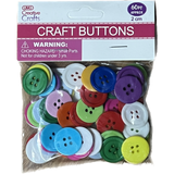 CRAFT BUTTONS MIXED COLORS 60PCS