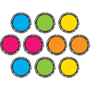 ZEBRA COLORFUL CIRCLES ACCENTS