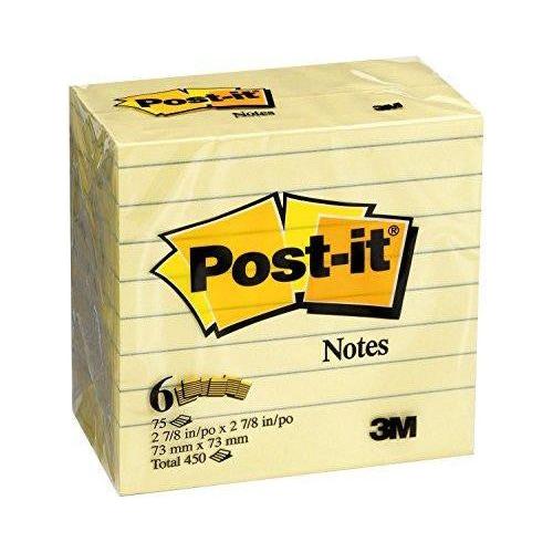 POST IT NOTES 3X3 RAYADO 6PK CAT.5444