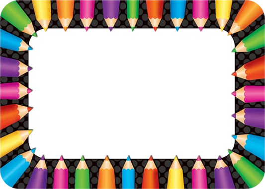 COLORED PENCILS NAME TAGS/LABELS
