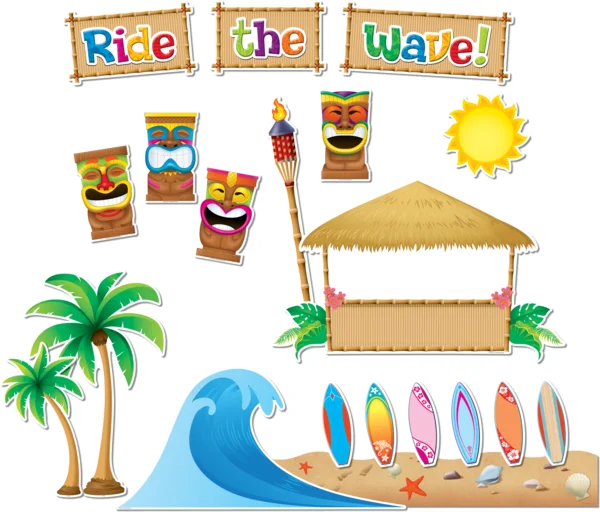 SURFS UP BOARD BULLETIN DISPLAY SET