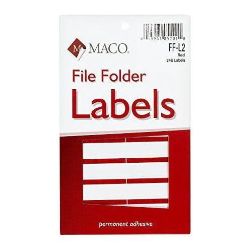 FILE FOLDER LABELS RED 9/16" X 3-7/16" 248 PC