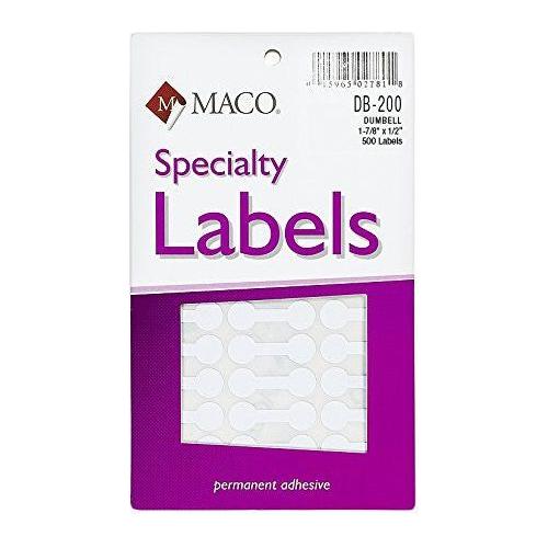 DUMBELL LABEL1-7/8" X 1/2" LARGE PQT.500