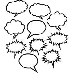 ACCENTS BLACK & WHITE SPEECH TOUGHT BUBBLES