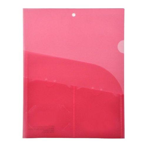 ORGANIZATION FOLDER 4-POCKET PLASTIC Asst, Red/Clear/ Blue